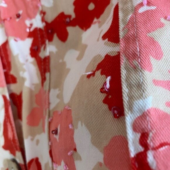 Jane Ashley Casual Lifestyle Women's Sequined Floral Jacket 100% Cotton Size S - Picture 5 of 5